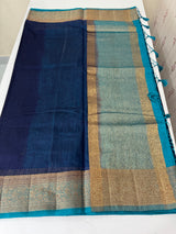 Jute silk sarees with contrast pallu & blouse MJL396