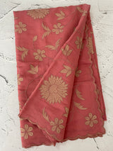 Malai chanderi saree with applique work MSM6201 Peach