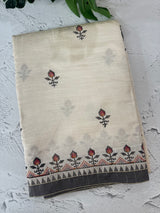 Blended tussar saree with embriodery - MSH1456
