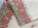 Mul chanderi embriodery saree with scalloped borders MSH176