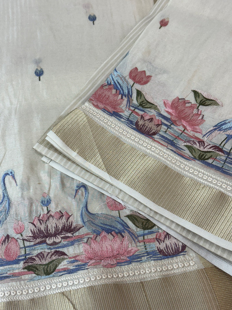 Soft silk saree with embroidery MS98743