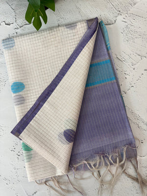 Bhagalpuri Semi tussar saree with polka dots MS780