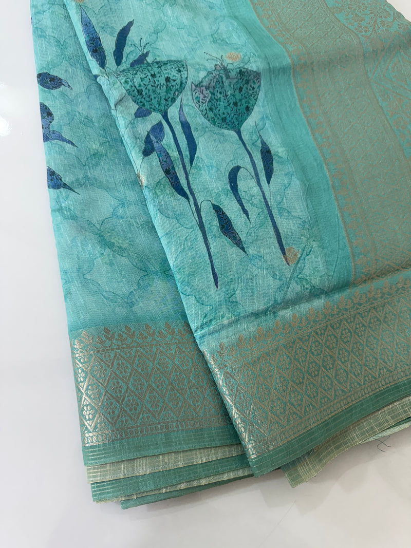 Banarasi blended tussar silk saree MBSD456 Blue