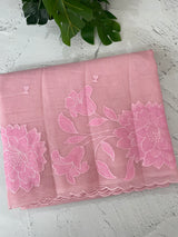 Moonga checks Applique work saree  MSM876