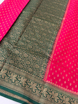 Banarasi viscose Georgette saree MKGS611 - Pink to Green