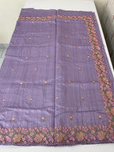 Blended tussar saree with cutwork border- MSHK695