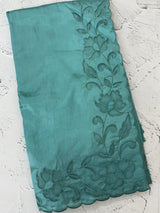 Semi silk saree with applique borders MSH231 BlueGreen