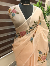 Designer tissue silk saree MTSS4884 PastelPeach