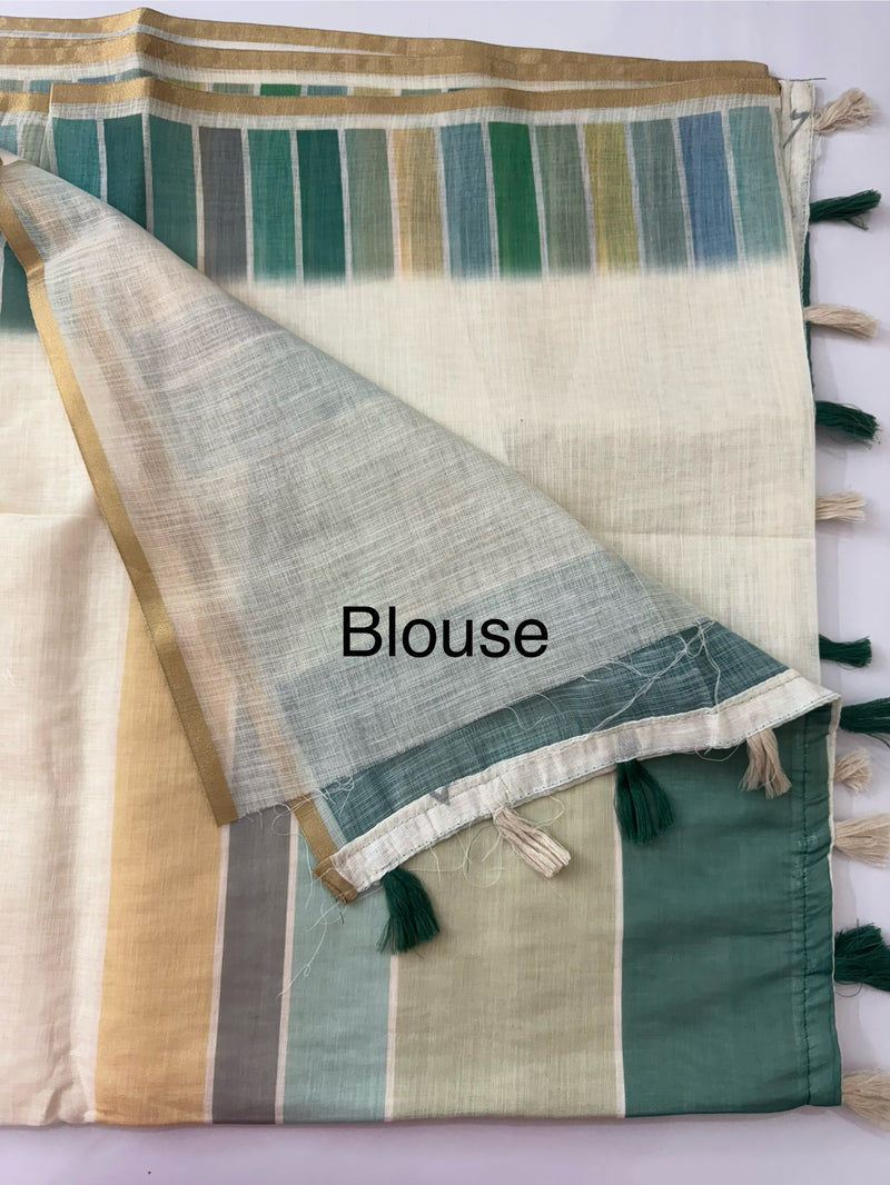 Rainbow semi Linen Saree MLS615- 14