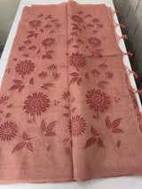 Tissue chanderi saree with applique work MSH699 - DustyPeach