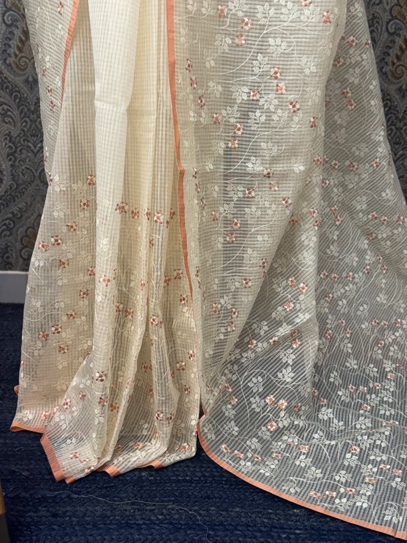Kota silk cotton embroidery saree MCES674