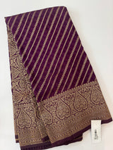 Semi banarasi Khaddi Georgette saree - MS1499 Wine