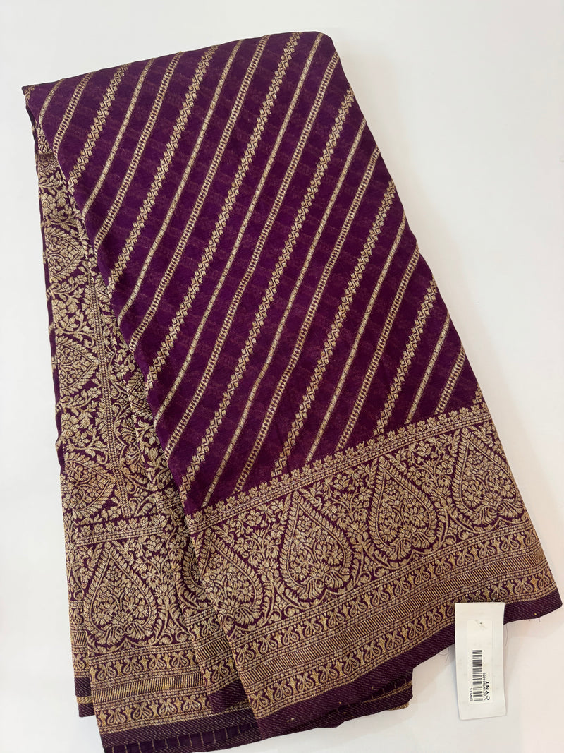 Semi banarasi Khaddi Georgette saree - MS1499 Wine