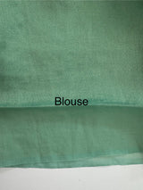 Dual tone Crush silk Organza Applique work saree MS14567- JadeGreen