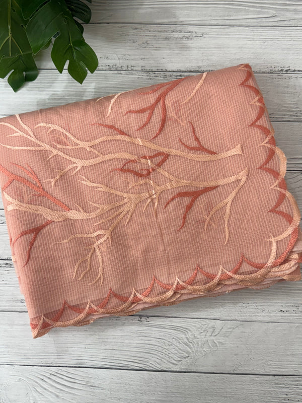 Kota silk embroidery saree  MSH125 - Peach