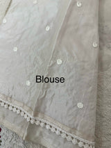 Blended soft tussar silk saree MS90543- Cream