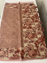 Tissue linen saree with digital prints and knot embroidery MLS3901