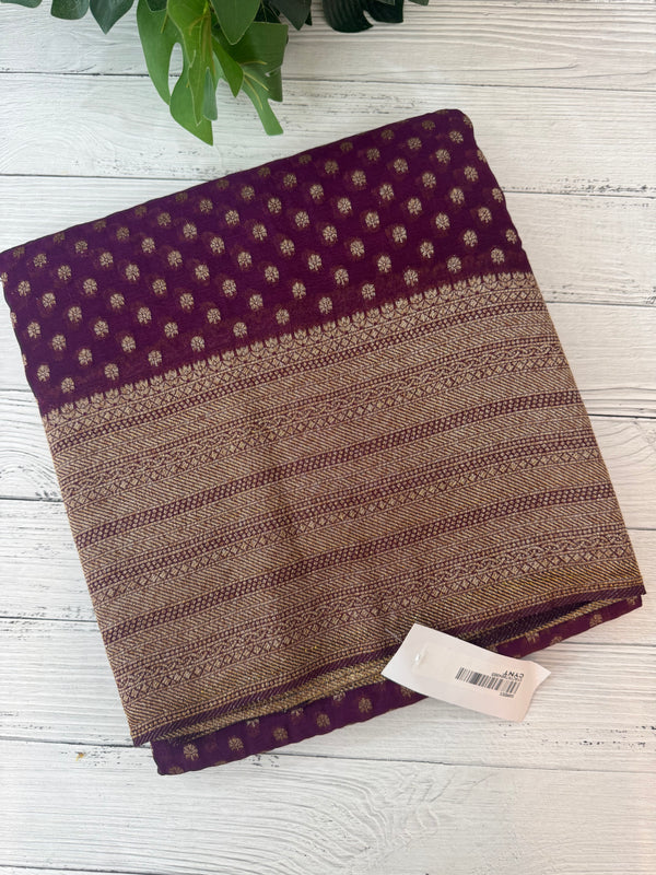 Semi banarasi Khaddi Georgette saree - MS1476 Wine