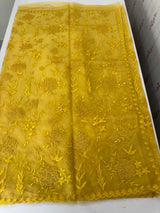Soft organza saree with applique and thread work - MSH956 (2) Mustard