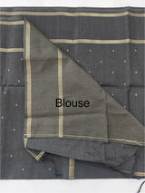 Tussar mix soft silk saree with Retta pettu borders - MST988 Black