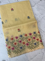 Silky kota embroidery saree MSK4333 - Yellow