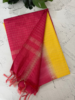 Bhagalpuri Semi tussar saree with contrast retta pattu borders and blouse -MS895(6)