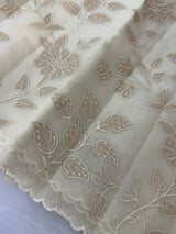 Viscose Organza saree with applique work -MSH230 Offwhite
