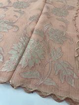 NetKota saree with tissue applique work MS15145- PastelPeach