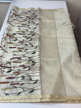 Pure chanderi hand embriodery saree MCBS69