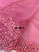 Soft Organza saree with embroidery borders - MSH5777 Pink