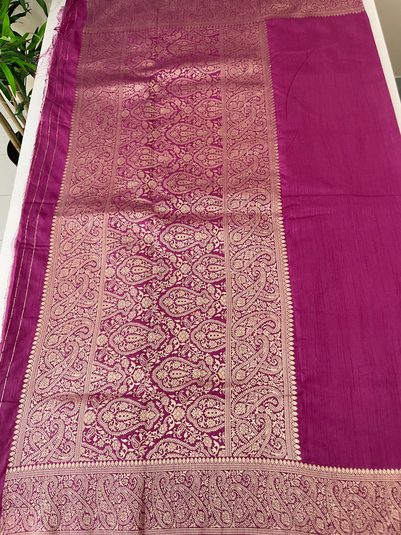 Blended tussar silk saree with Banarasi border FBTW3026