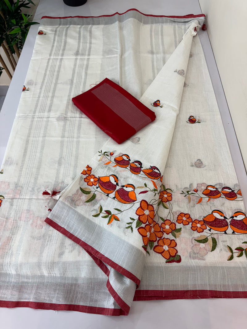 Linen cotton saree MLS913