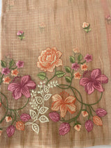 Soft Tissue kota embroidery saree MSK4660 DustyPeach