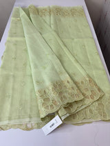 Soft kota silk saree with applique work MS85432 PastelGreen