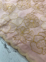 Semi organza saree with thread work - MSH910 PeachPink