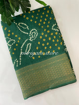 Semi silk saree MSBS126 BottleGreen