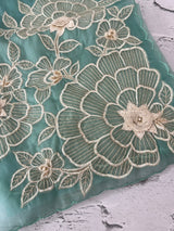 Georgette - Organza saree with applique work MS16057