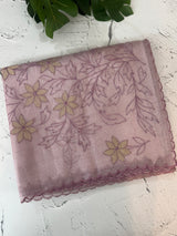 Tissue Silk applique work saree MSH120 Lilac