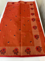 Netkota embriodery saree MS1456 Orange