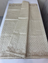 Cutwork blended tussar saree   - Cream MS5222