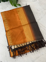 Semi silk saree with contrast borders MSS433