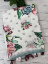 Digital printed semi Linen Saree MLS615- 19