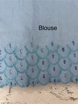 Crushed Matka Blended Tussar silk saree with cutwork borders MS4890 PowderBlue