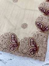 Cutwork Blended tussar saree MTS610 - Chiku