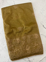 Glass tissue organza saree with embroidery MSF121 (2) Metallic Bronze