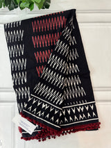 Pure mul mul cotton hand block printed saree SKRTHT