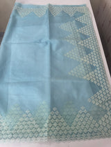 Soft Organza saree with embroidery and sequins borders - MCK286 PastelBlue