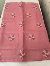 Kota  checks saree with embroidery - MS7679 PeachPink