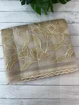 Organza saree with tissue applique work MS5081- CloudGrey