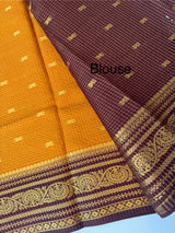 Soft crepe silk saree with zari weaving MSH1973- Orange to Brown